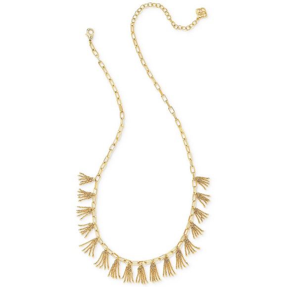 Kendra Scott Jewelry - Kendra Scott 14k Gold-Plated Chain Tassel Paperclip Chain Statement Necklace NEW